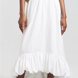 Anthropologie White High-Low Skirt